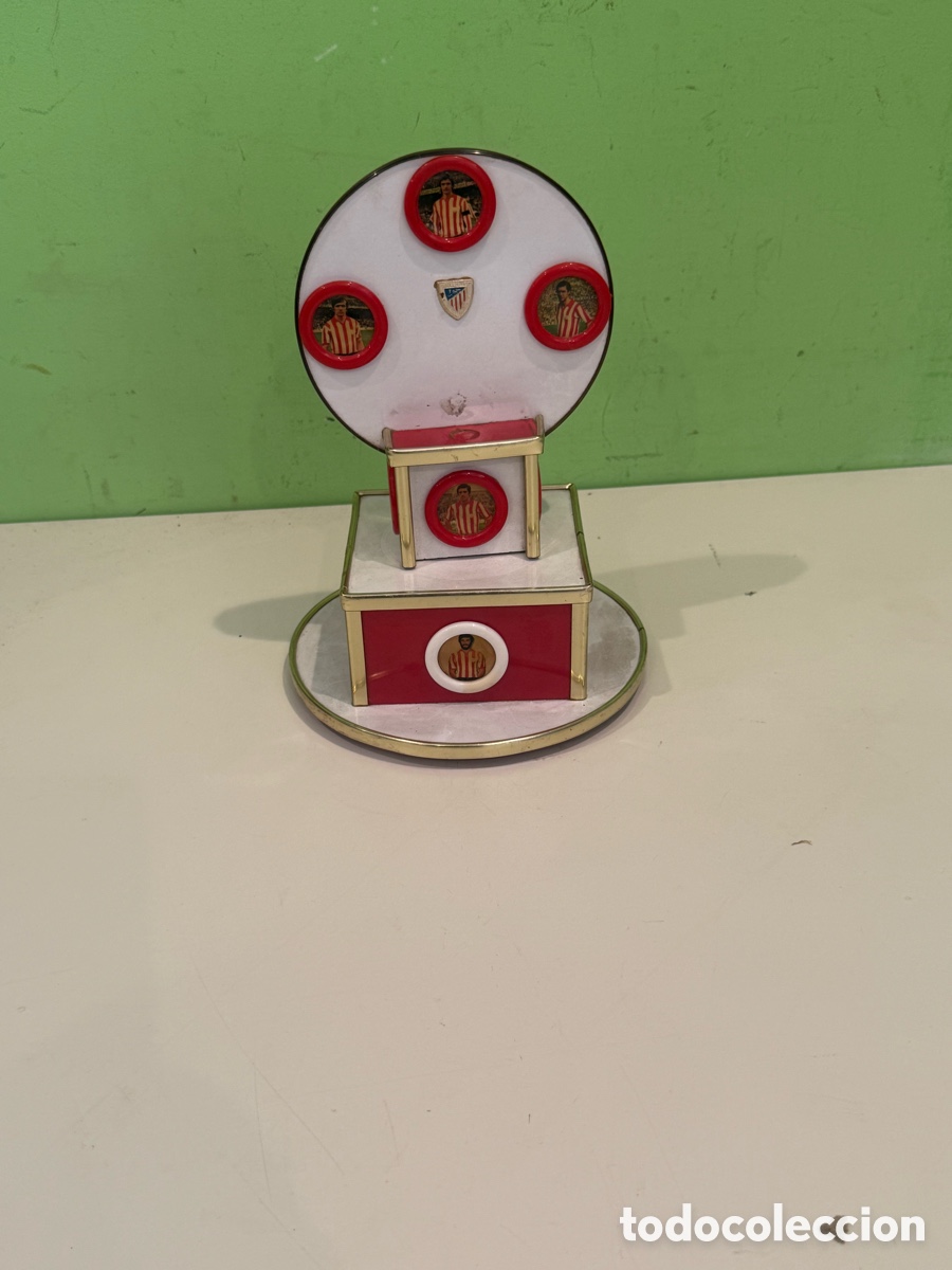 Antiquit&eacute;s: Caja musical Lador Suiza Atl&eacute;tico de Madrid giratoria a&ntilde;os 70