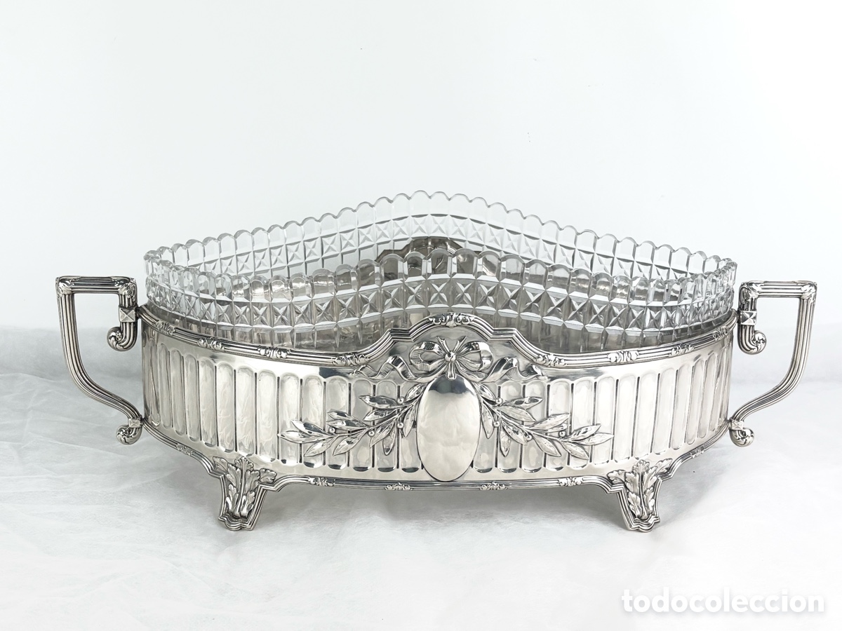 Antig&uuml;edades: GRAN CENTRO DE MESA &ldquo;ART NOUVEAU&rdquo;- PLATA Y CRISTAL TALLADO - (1900-10)