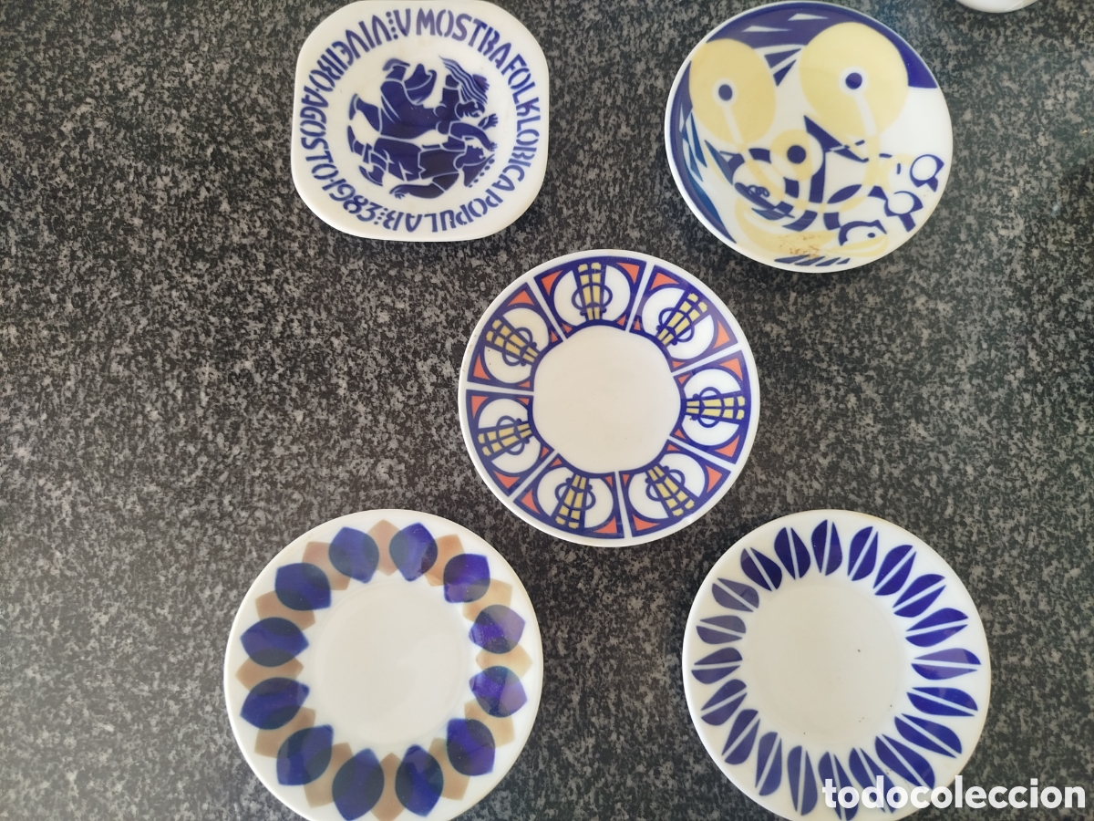 Antig&uuml;edades: Lote 5 platos porcelana Sargadelos