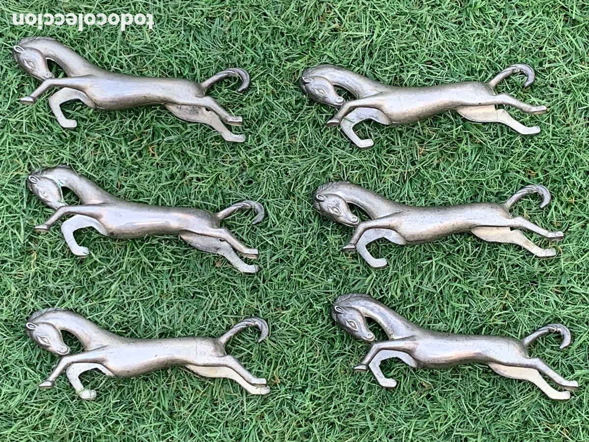 Antig&uuml;edades: &bull;Lote x6 Posa Cubiertos Soporte Caballos Met&aacute;licos