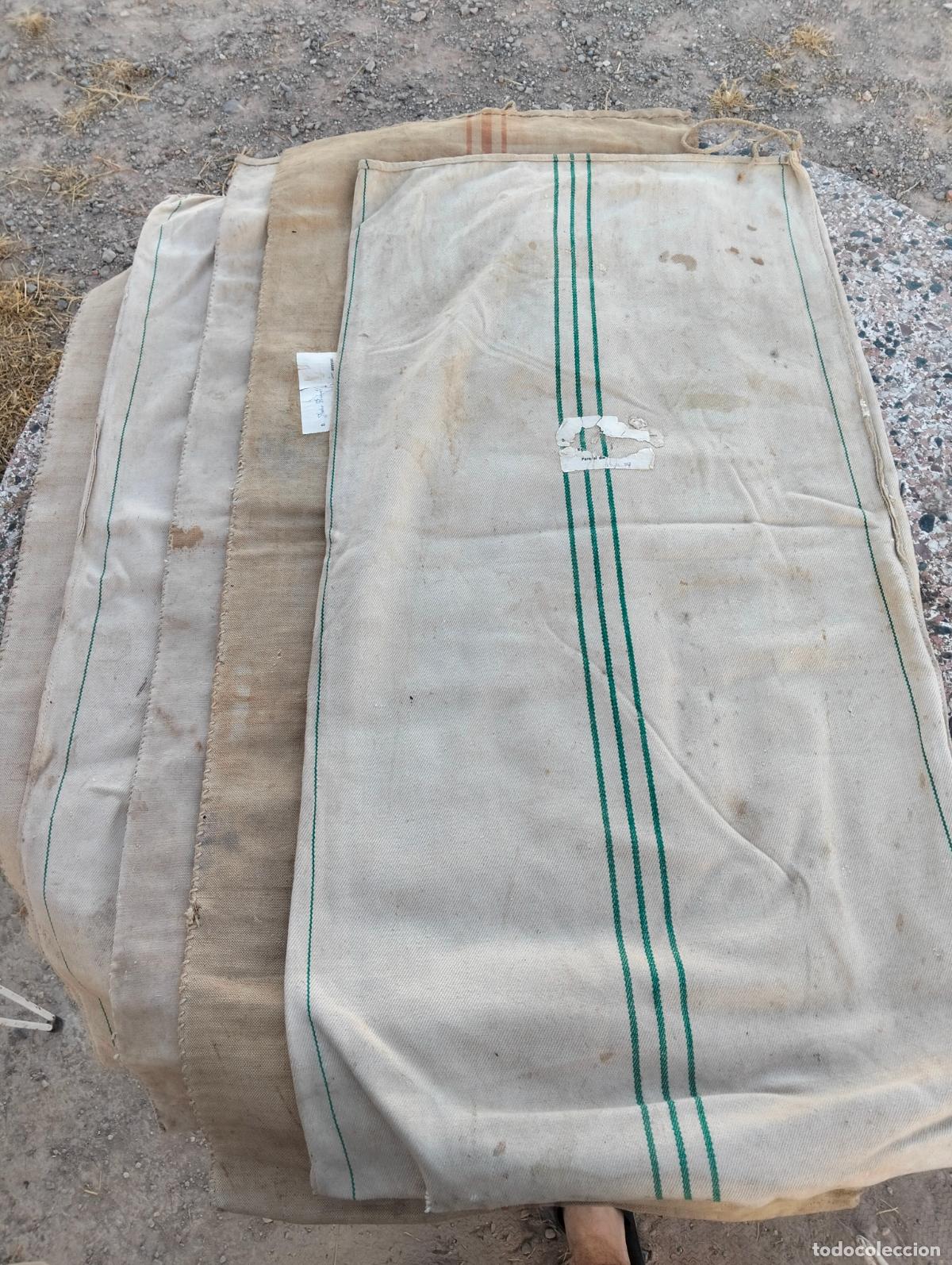 Antiquit&eacute;s: Saco antiguo grande saca jerg&oacute;n de lino, tejido o c&aacute;&ntilde;amo grueso harina o grano rectangular 1 unidad