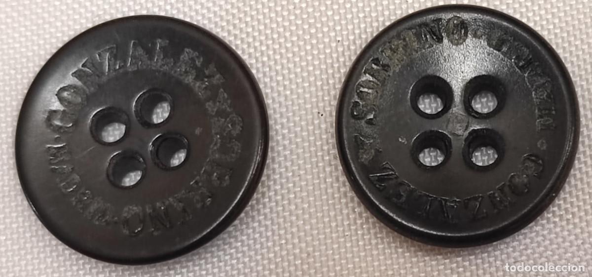 Antiques: JUEGO DE 2 BOTONES ANTIGUOS, GONZALEZ Y SOBRINO, MADRID, 15 MM