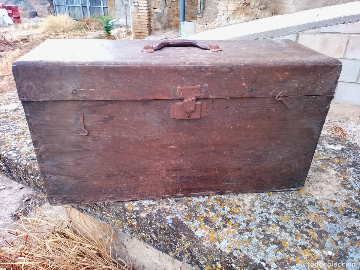 Antig&uuml;edades: Antigua caja de herramientas de madera - Foto 7