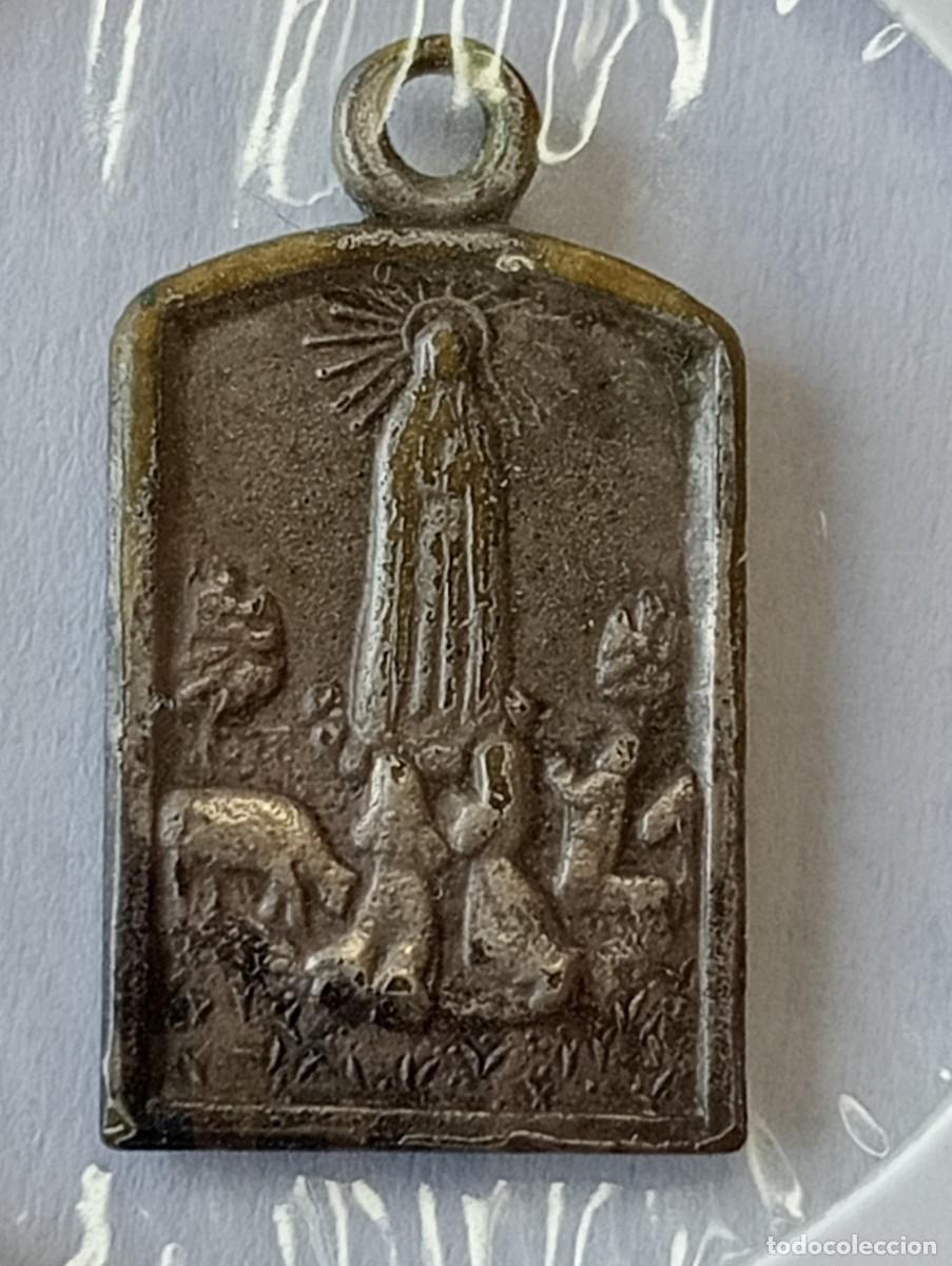 Antig&uuml;edades: MEDALLA ANTIGUA DE FATIMA SIGLO XX FATIMA CON LOS TRES PASTORES CON OVEJA DOBLE CARA CON CRISTO