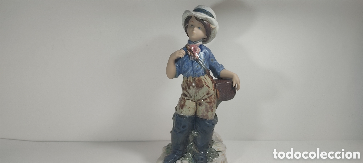 Antiguidades: PESCADORA, GRACIOSA FIGURA MARCA PORCELANA ART&Iacute;STICA LEVANTINA (PAL)