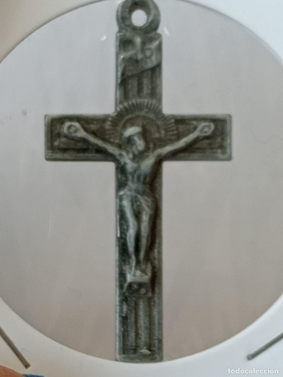Antig&uuml;edades: MEDALLA RELIGIOSA CRUZ CRUCIFIJO CON CRISTO SIGLO XIX