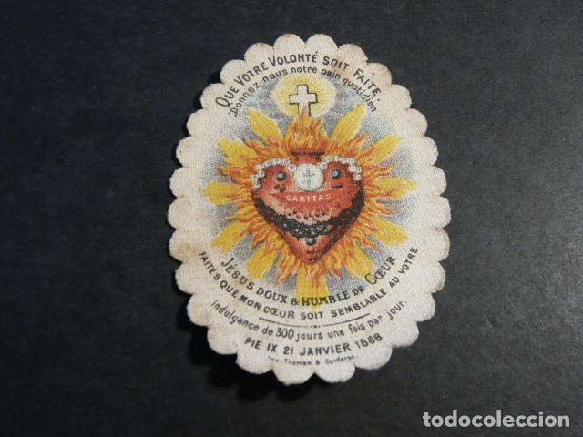 Antiquit&eacute;s: DETENTE SAGRADO CORAZON DE JESUS 7 X 5 CM