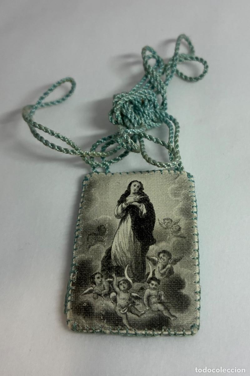 Antig&uuml;edades: ESCAPULARIO DE TELA ANTIGUO LA PURISIMA CONCEPCI&Oacute;N