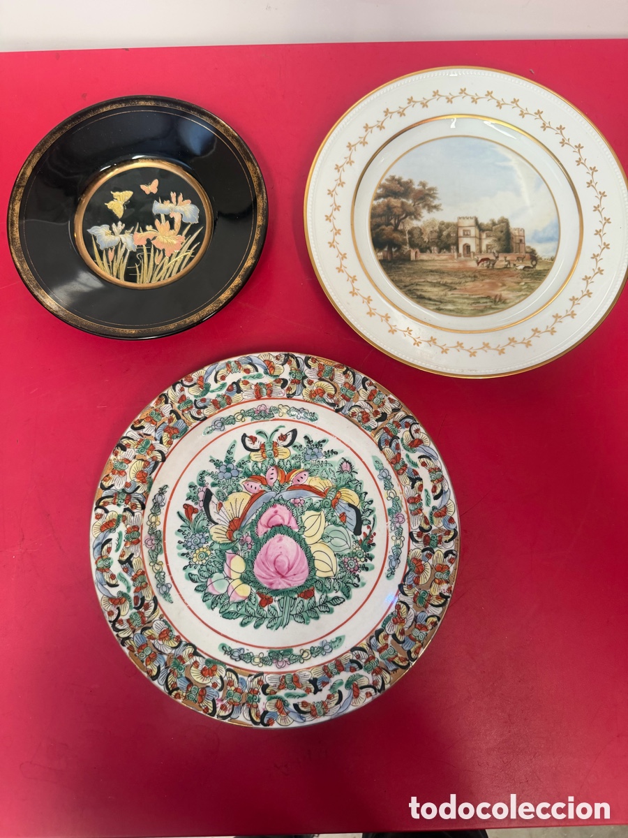 Antig&uuml;edades: Lote 3 Platos Decorativos Porcelana Kaiser