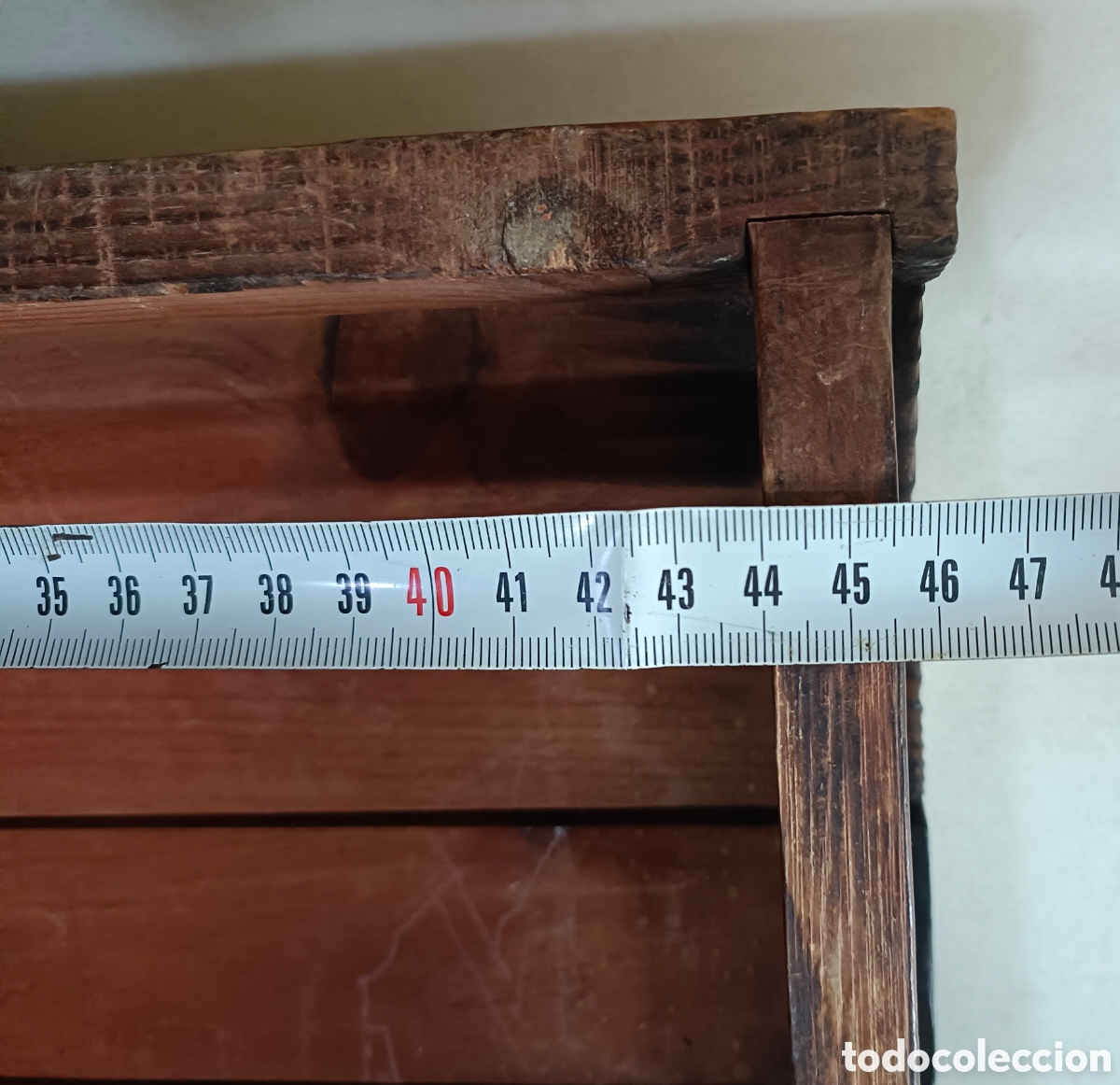 Antig&uuml;edades: Antigua tapadera de madera de un baul - Foto 19
