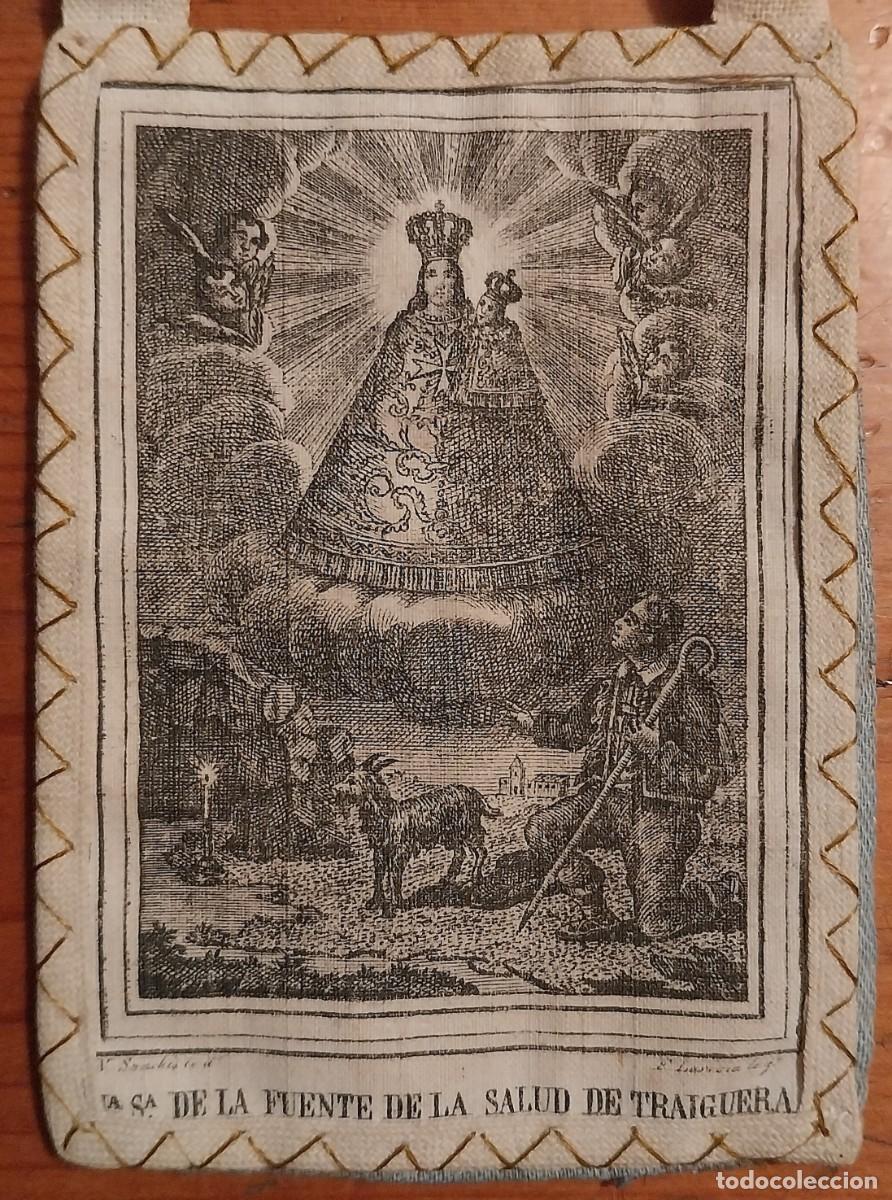 Antiquit&eacute;s: Antiguo y raro escapulario de la virgen de la Salud de Traiguera (Castell&oacute;).