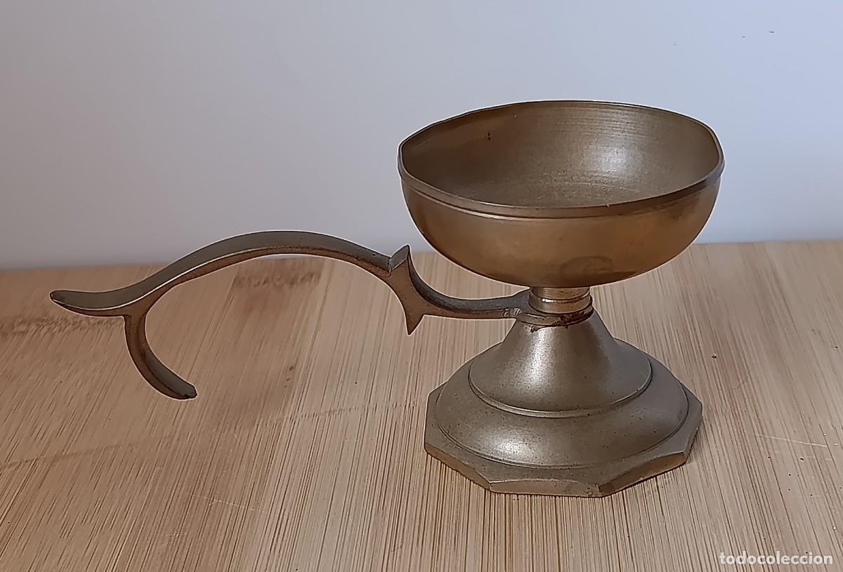 Oggetti Antichi: Cacillo de Altar Lit&uacute;rgico en Lat&oacute;n Torneado