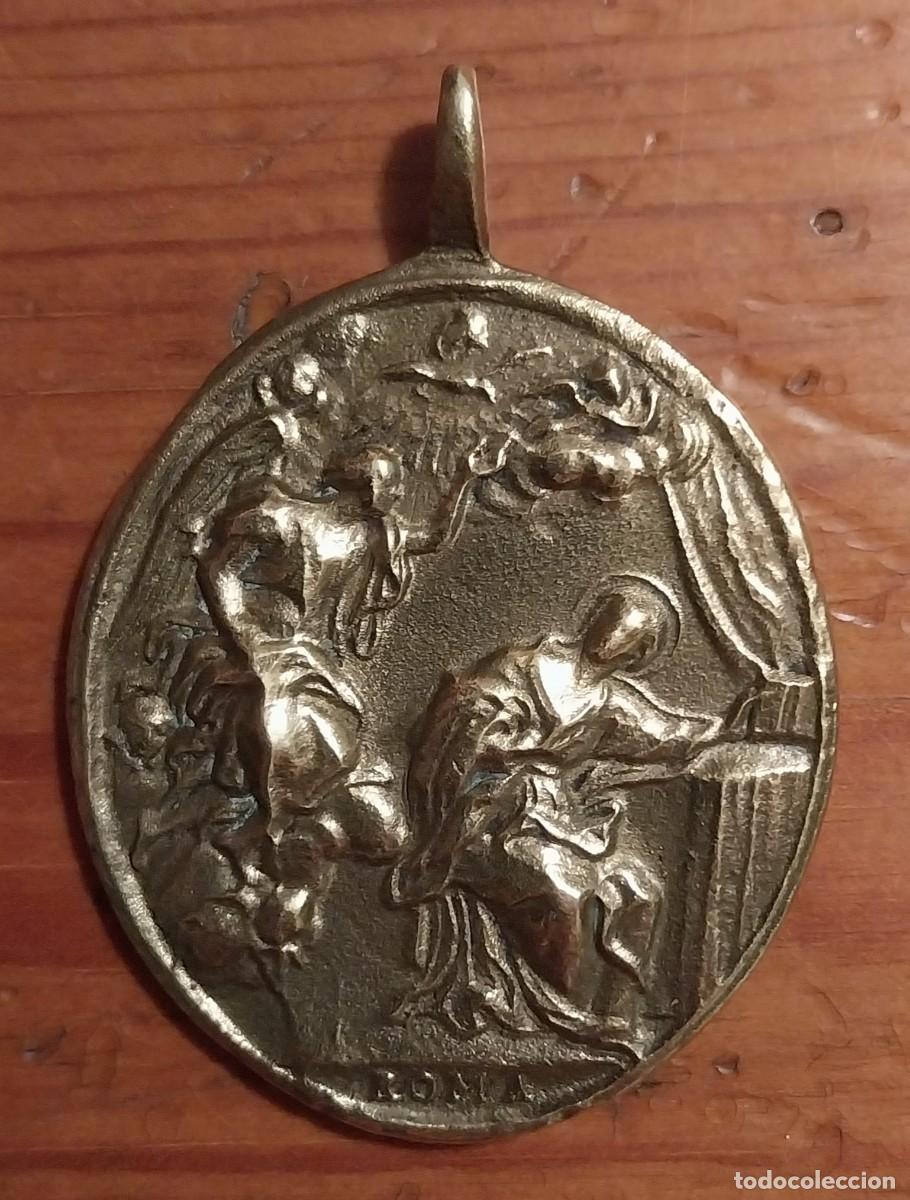 Antiquit&eacute;s: Enorme medalla del siglo XVIII. Anunciaci&oacute;n / Virgen del Pilar.