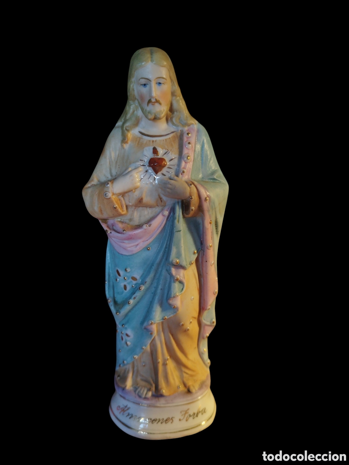 Antig&uuml;edades: SAGRADO CORAZ&Oacute;N DE JES&Uacute;S - PORCELANA TIPO BISCUIT - ALMACENES JORBA