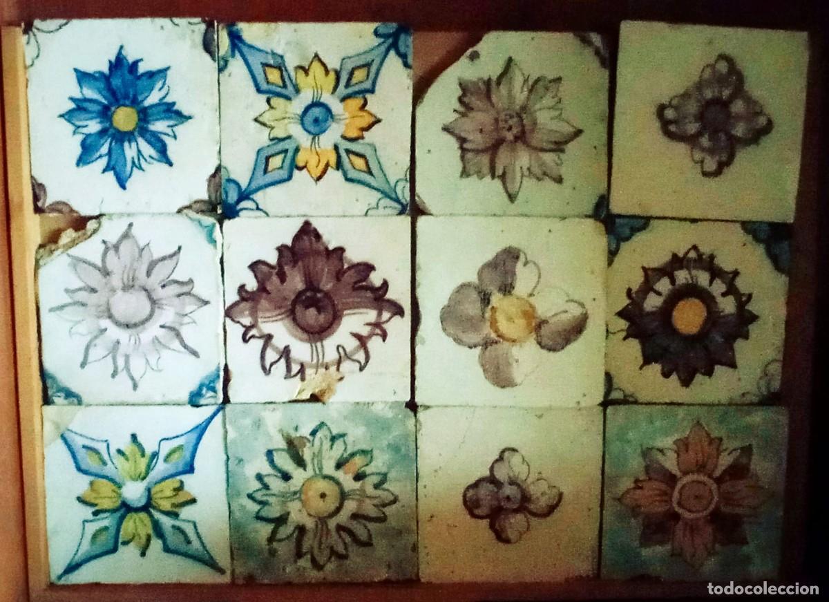 Antiquit&eacute;s: Panel de 12 Azulejos Portugueses de Muestra. Finales del S. XVIII. &Eacute;poca Pombalina