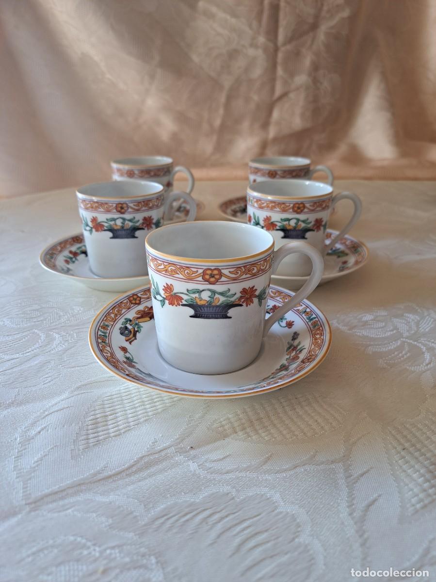 Antig&uuml;edades: Juego de caf&eacute; de porcelana Haviland Limoges a la corbelle, 10 PIEZAS
