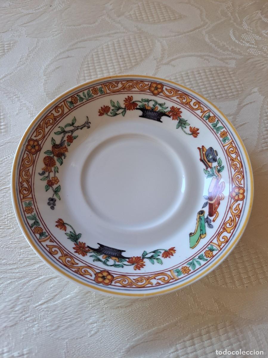 Antig&uuml;edades: platillo de taza de caf&eacute; de porcelana Haviland Limoges a la corbelle.