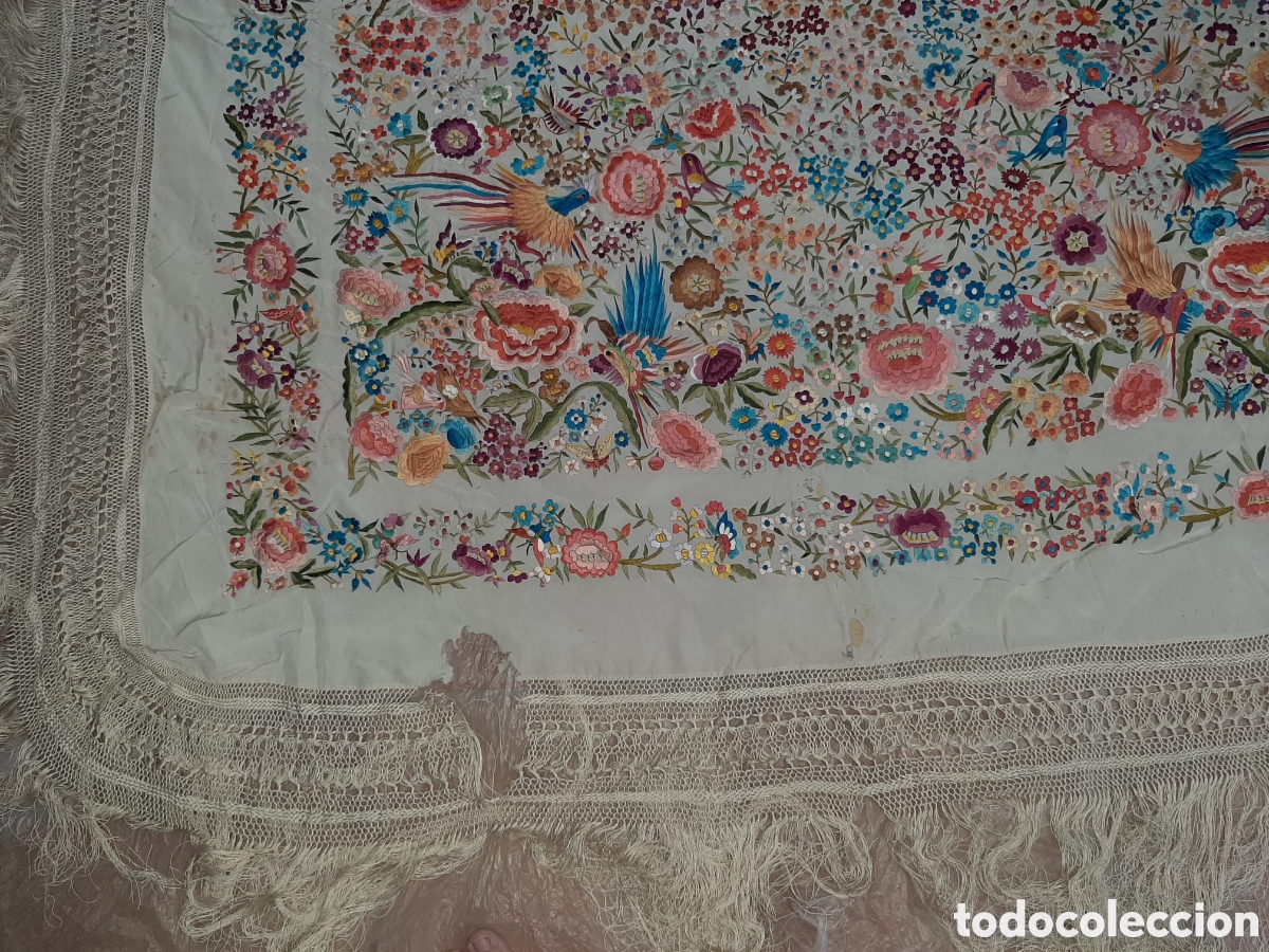 Antig&uuml;edades: Mant&oacute;n de Manila siglo XIX - Foto 8