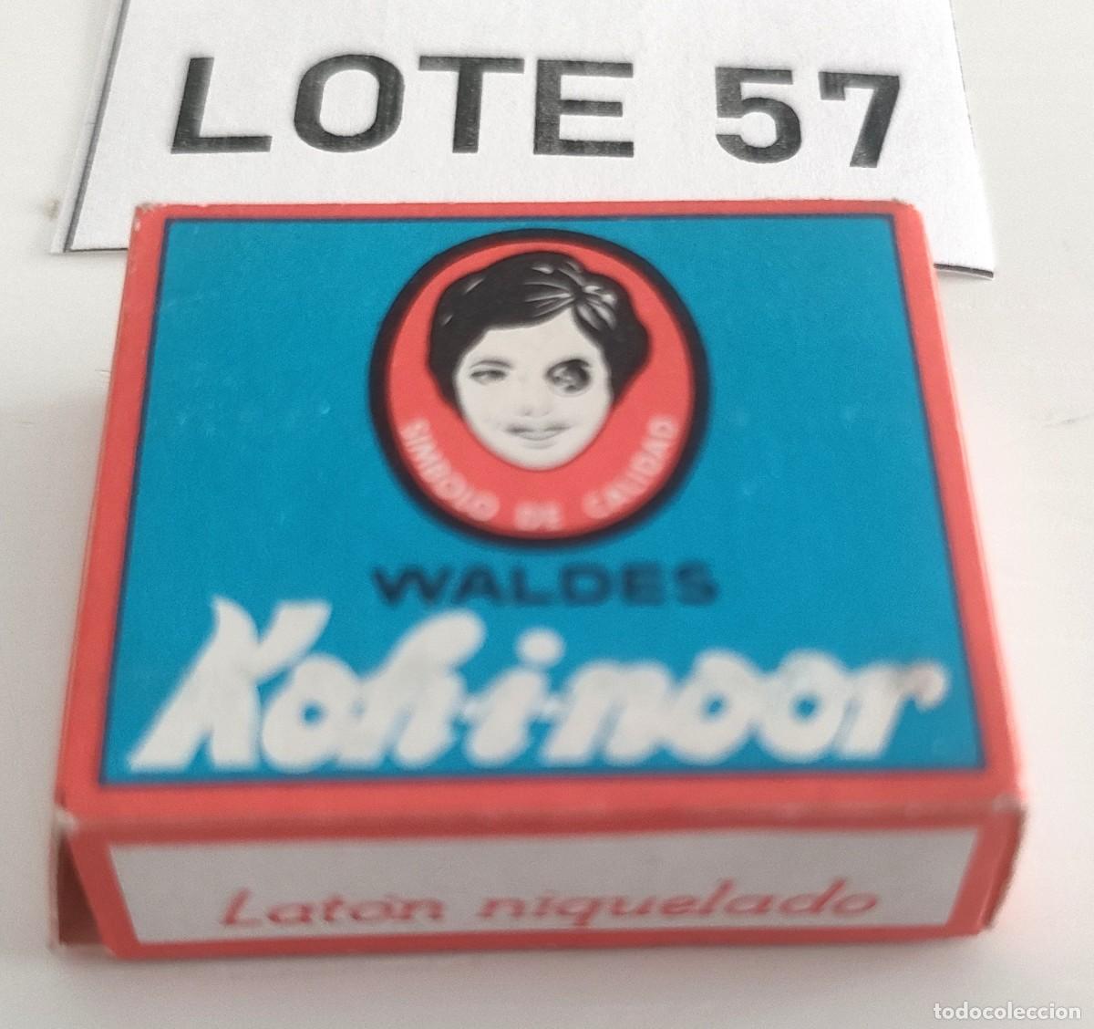 Antig&uuml;edades: Antigua caja 12 corchetes con muelle Waldes Koh-i-noor plata n&ordm;521/1
