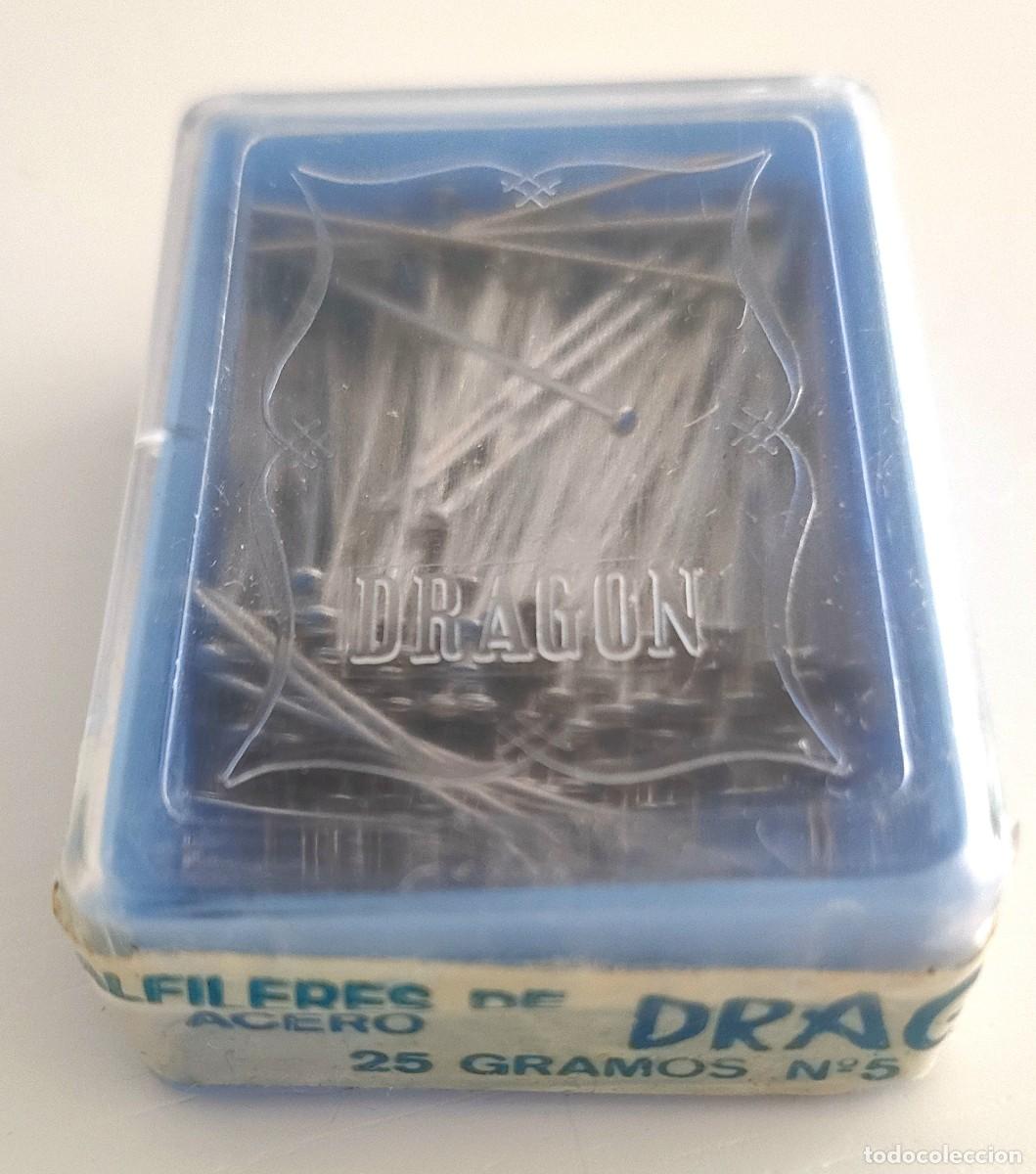 Antig&uuml;edades: Antigua caja alfileres de acero DRAG&Oacute;N 25 grs. n&ordm;5