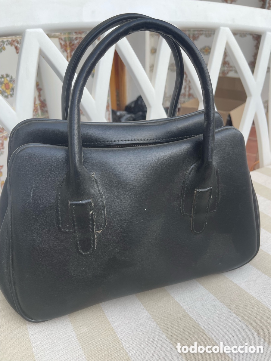 Antiquit&auml;ten: Bolso tipo malet&iacute;n m&eacute;dico vintage negro 30 cm