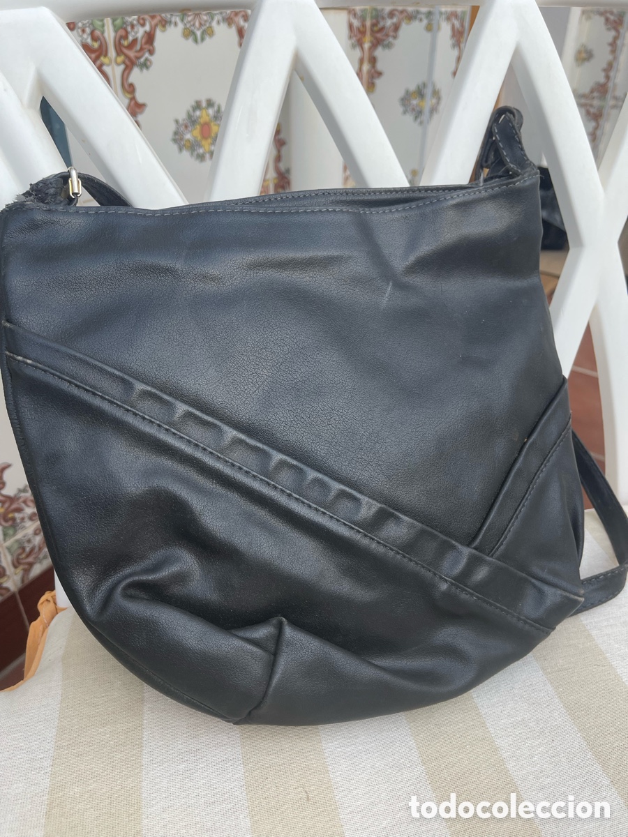 Antiquit&auml;ten: Bolso bandolera negro estilo hobo vintage 30 cm
