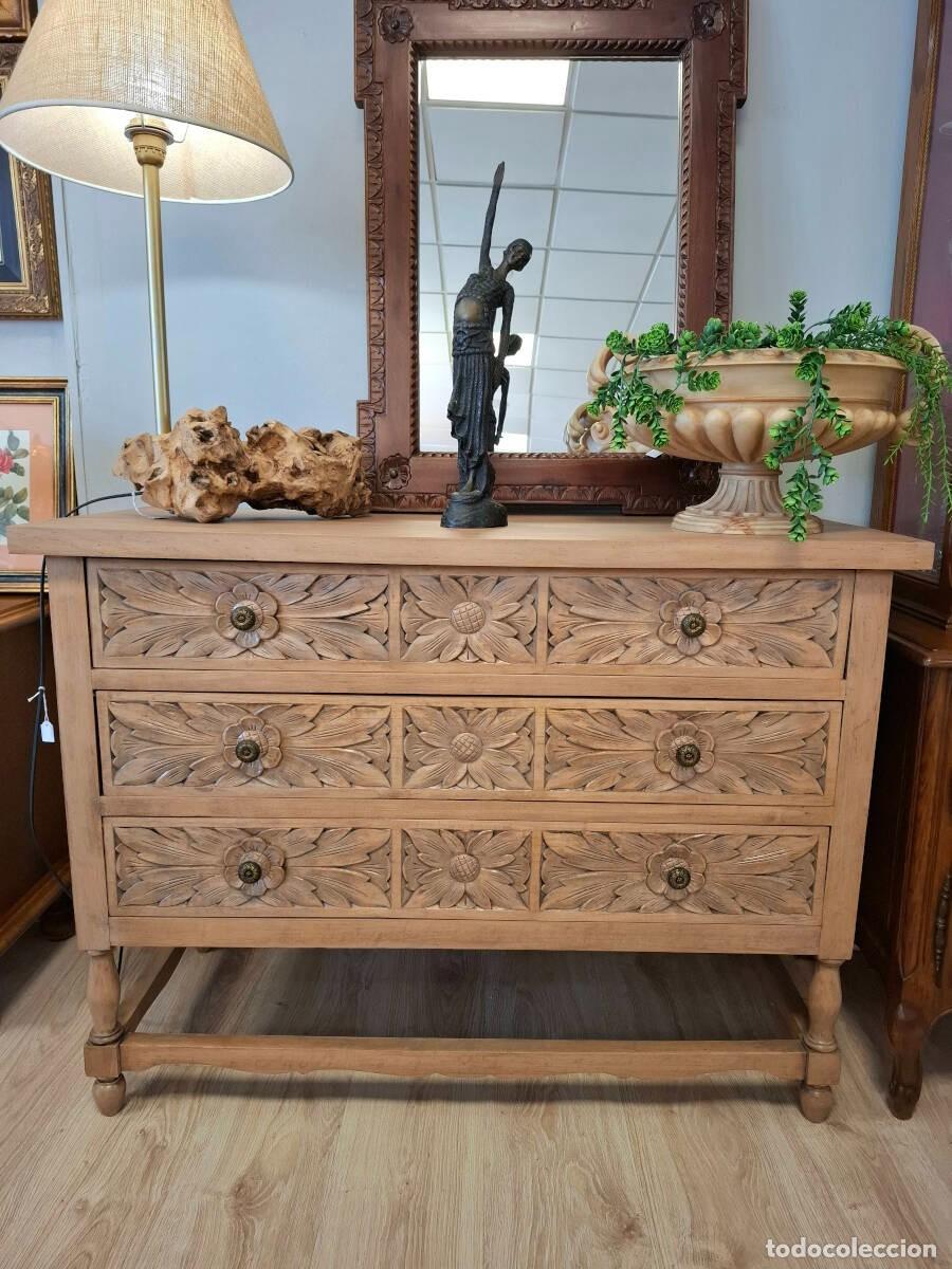 Antig&uuml;edades: C&oacute;moda en madera lavada 3 cajones - Foto 2