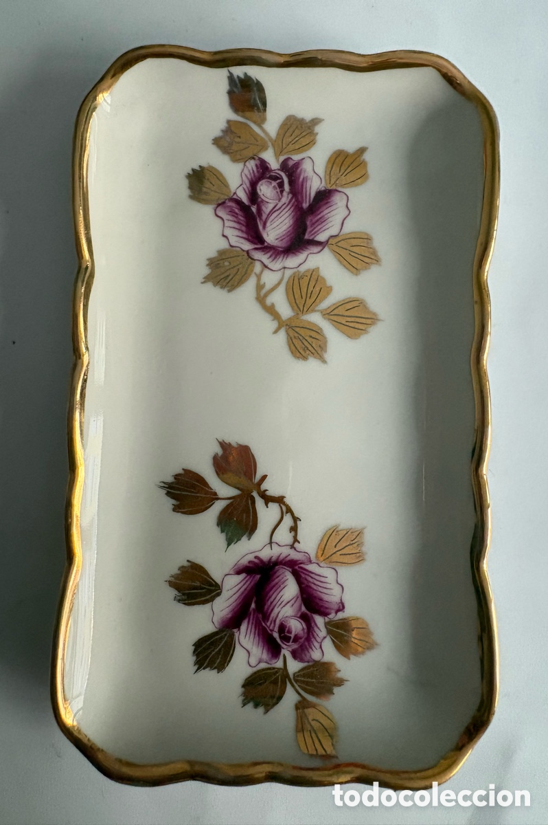 Antiques: ANTIGUA BANDEJA PEQ. PORCELANA CON EL IC&Oacute;NICO PATR&Oacute;N MOSS ROSE DE MITAD SIGLO XX.