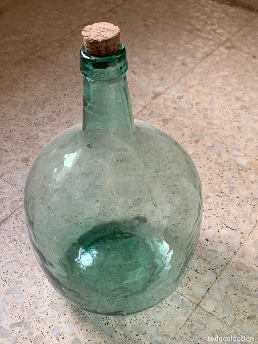 Antig&uuml;edades: Damajuana de cristal verde - Foto 1
