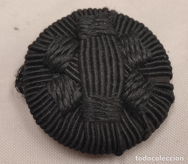 Antiguidades: BOTON ANTIGUO FORRADO DE HILO, SIGLO XIX, NEGRO, 33 MM