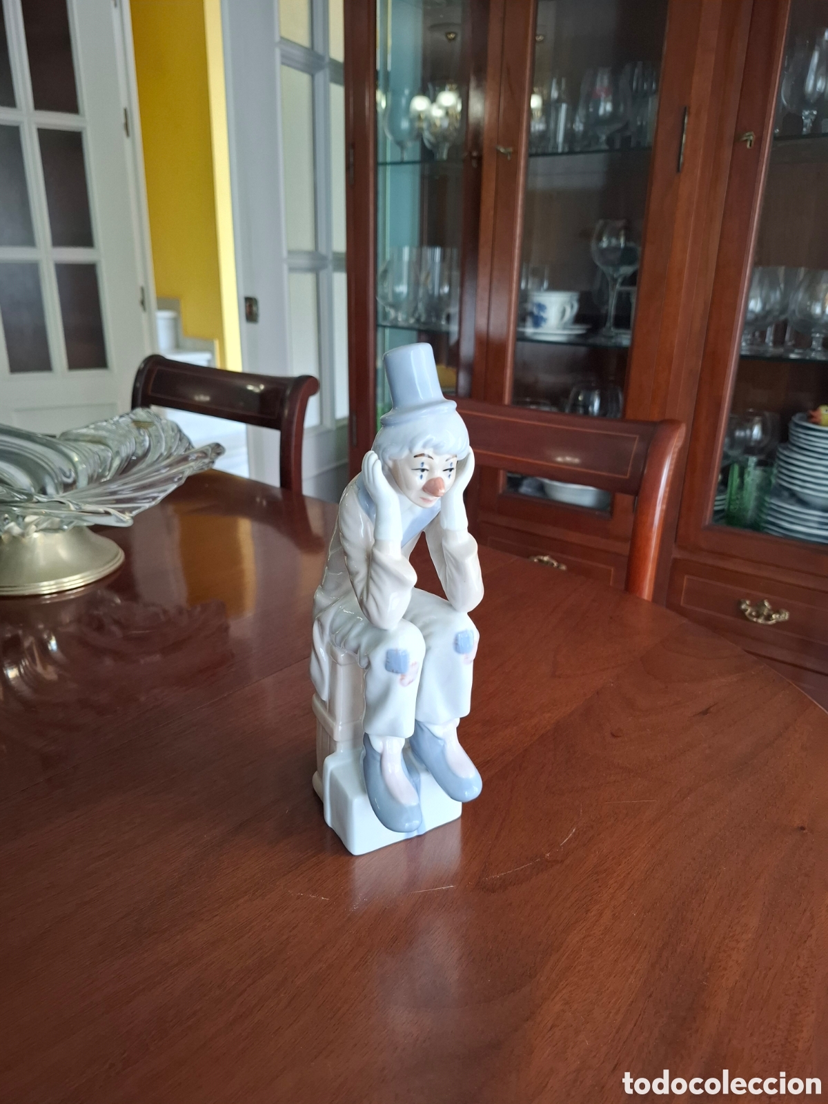 Antiques: Figura de payaso triste de porcelana Casades