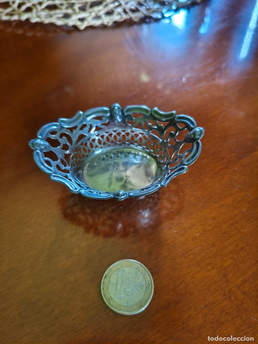 Antig&uuml;edades: Cesta antigua de plata Robinson&Co principios del siglo XX