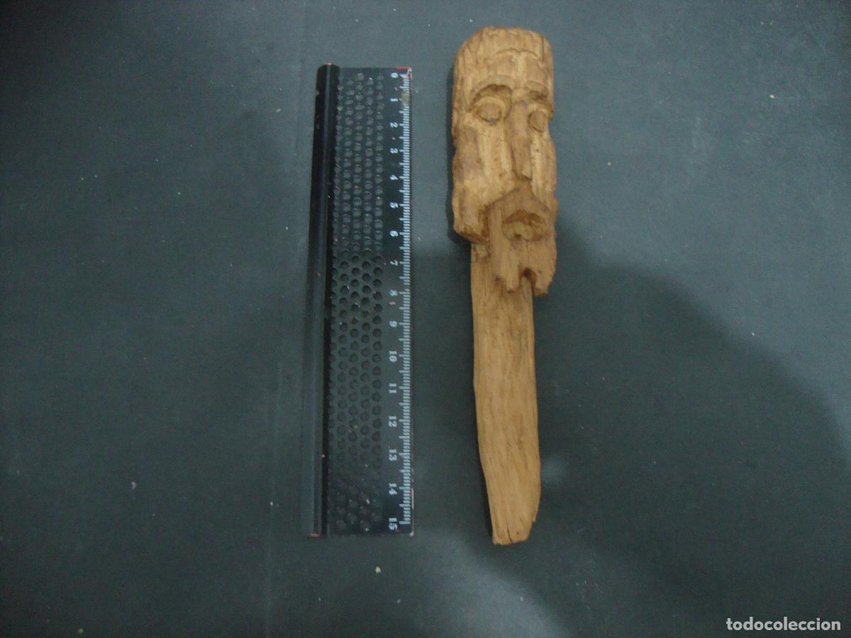 Antig&uuml;edades: ARTE PASTORIL? MANGO O CABEZA DE BASTON MADERA TALLADA