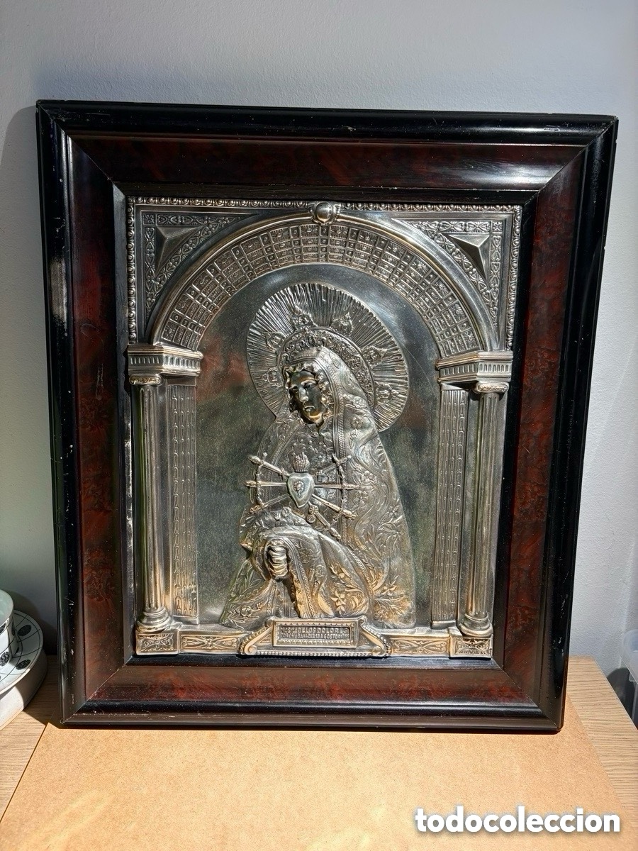 Antiguidades: Imagen icono Coronaci&oacute;n de la Virgen Nuestra Se&ntilde;ora de los Dolores, ba&ntilde;o de plata, A Coru&ntilde;a