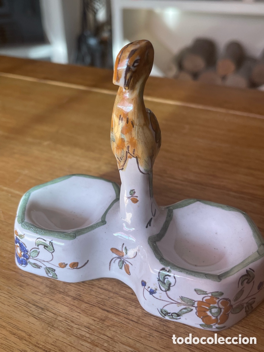Antiguidades: Salero y pimentero vintage cer&aacute;mica pintada