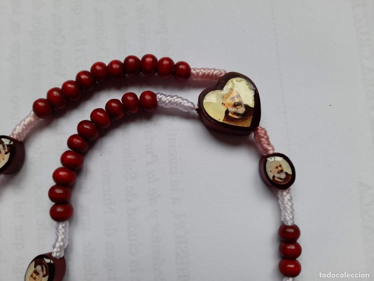 Antig&uuml;edades: Rosario Padre Pio madera - Foto 2