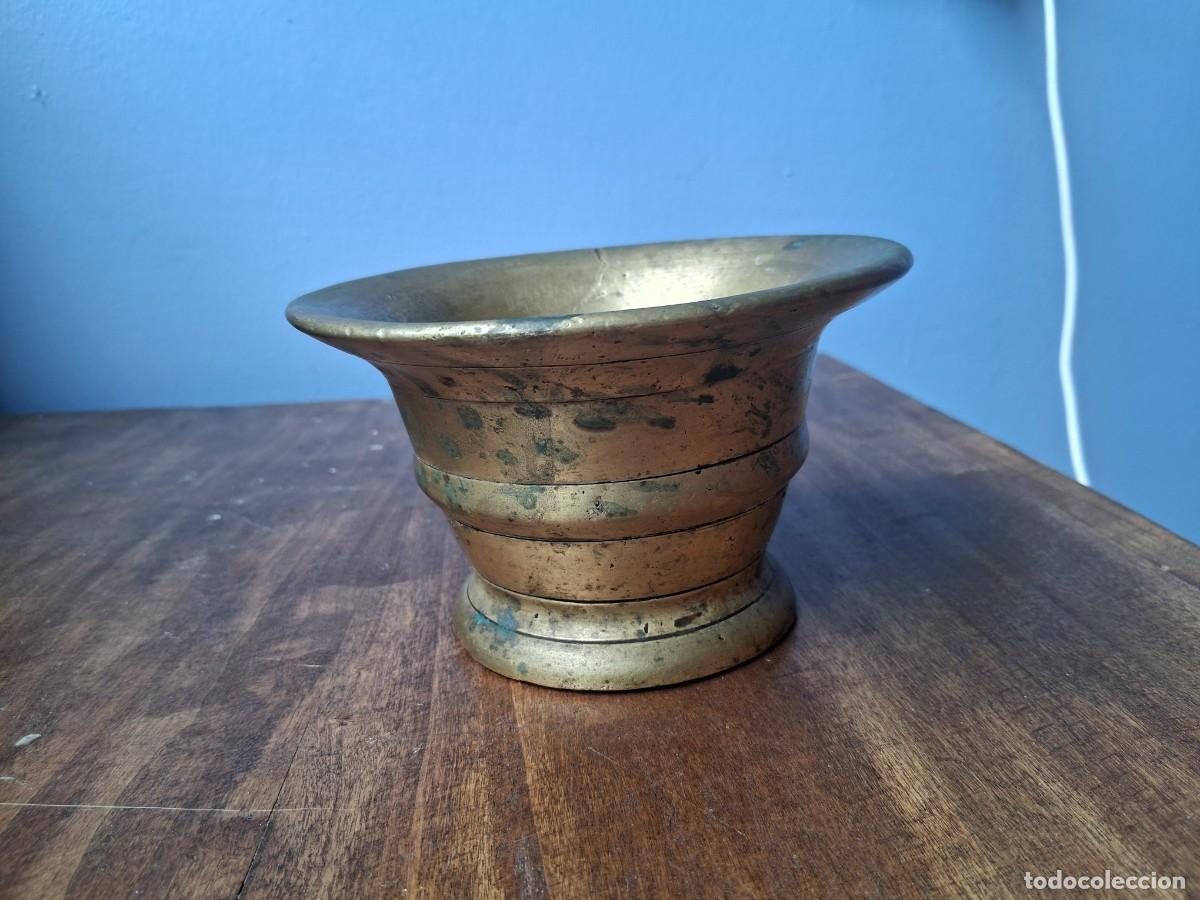 Antig&uuml;edades: Cuenco de bronce fundido antiguo para Almirez mortero de cocina sin mazo