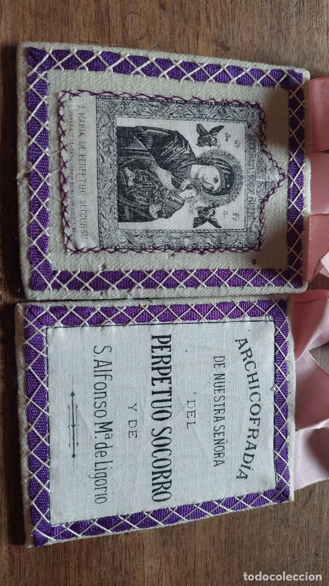 Antig&uuml;edades: Antiguo escapulario Nuestra Se&ntilde;ora del Perpetuo Socorro y San Alfonso de Ligorio