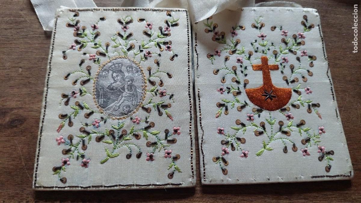 Antiquit&eacute;s: Antiguo escapulario Nuestra Se&ntilde;ora del Rosario