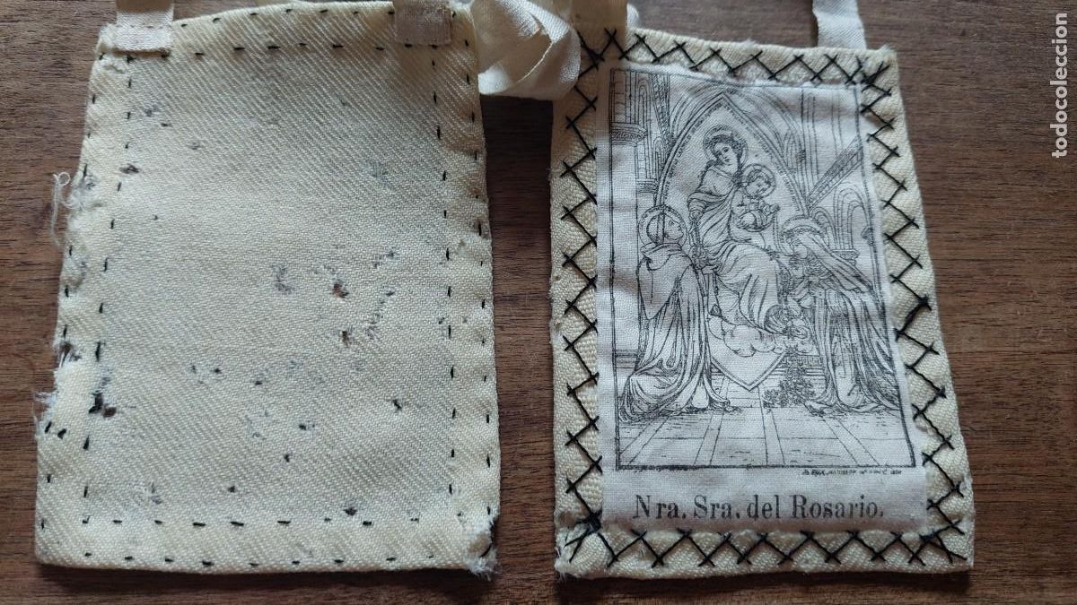 Antig&uuml;edades: Antiguo escapulario Nuestra Se&ntilde;ora del Rosario - Foto 1