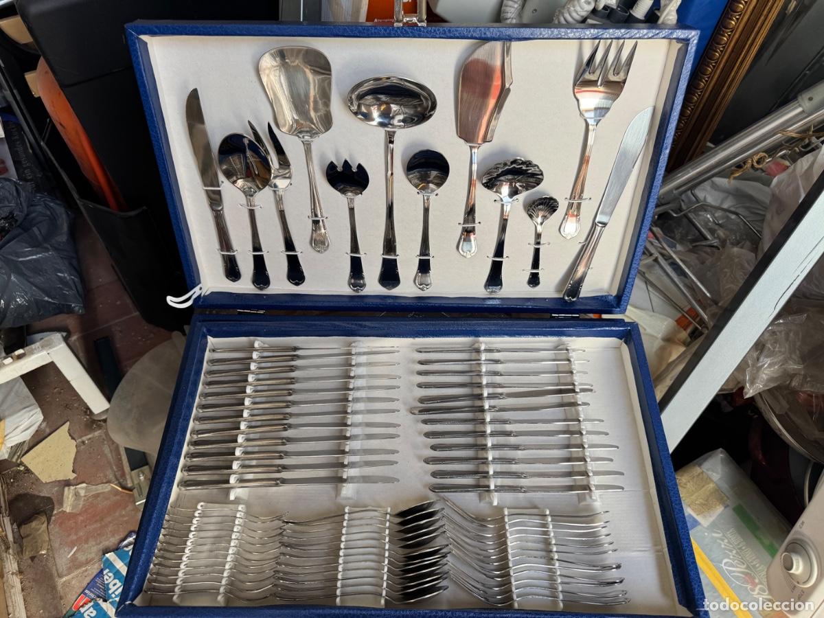 Antig&uuml;edades: Cuberter&iacute;a Completa Vintage MARQUETE (Estilo Luis XV) con Malet&iacute;n &ndash; Impecable