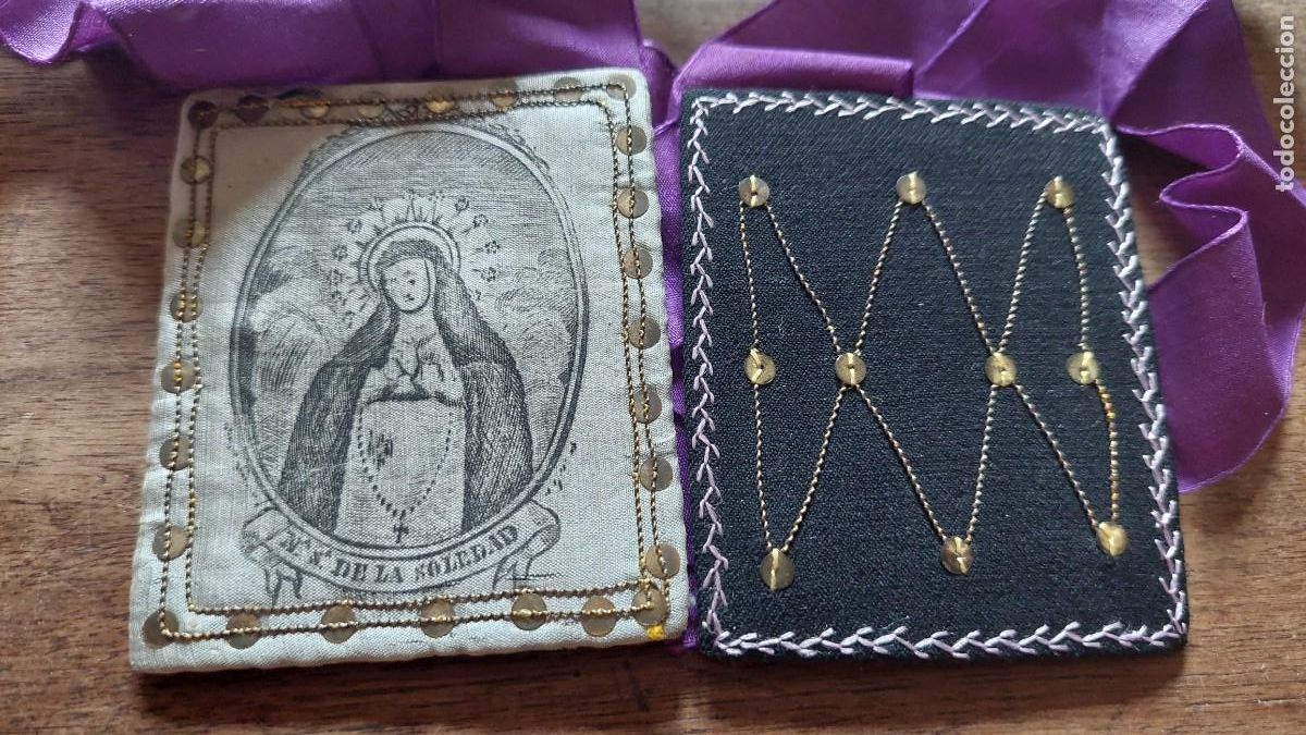 Antig&uuml;edades: Antiguo escapulario Nuestra Se&ntilde;ora de la Soledad - Foto 1