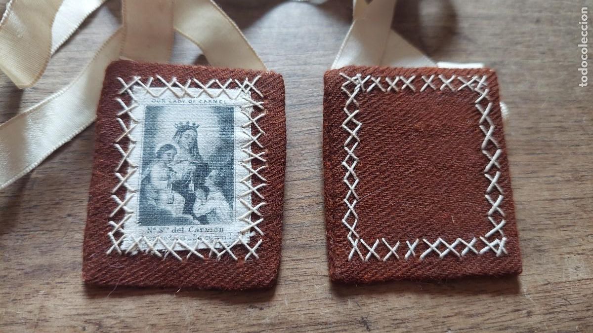 Antiques: Antiguo escapulario Nuestra Se&ntilde;ora del Carmen