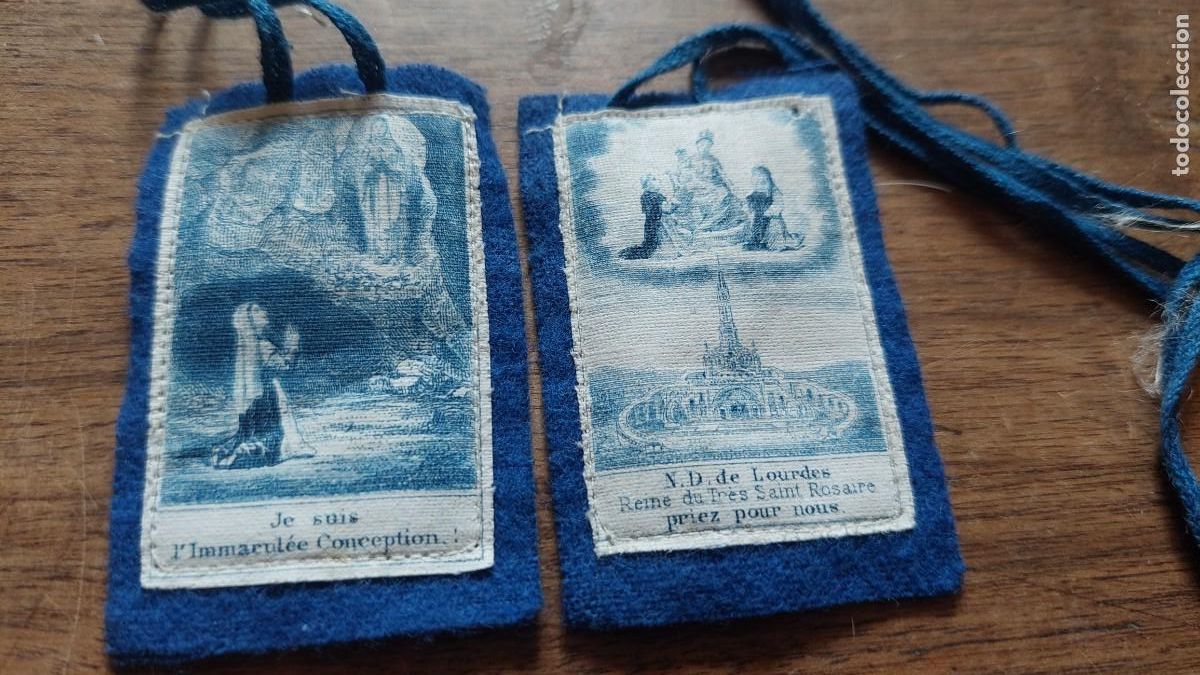 Antig&uuml;edades: Antiguo escapulario Nuestra Se&ntilde;ora Lourdes - Foto 1