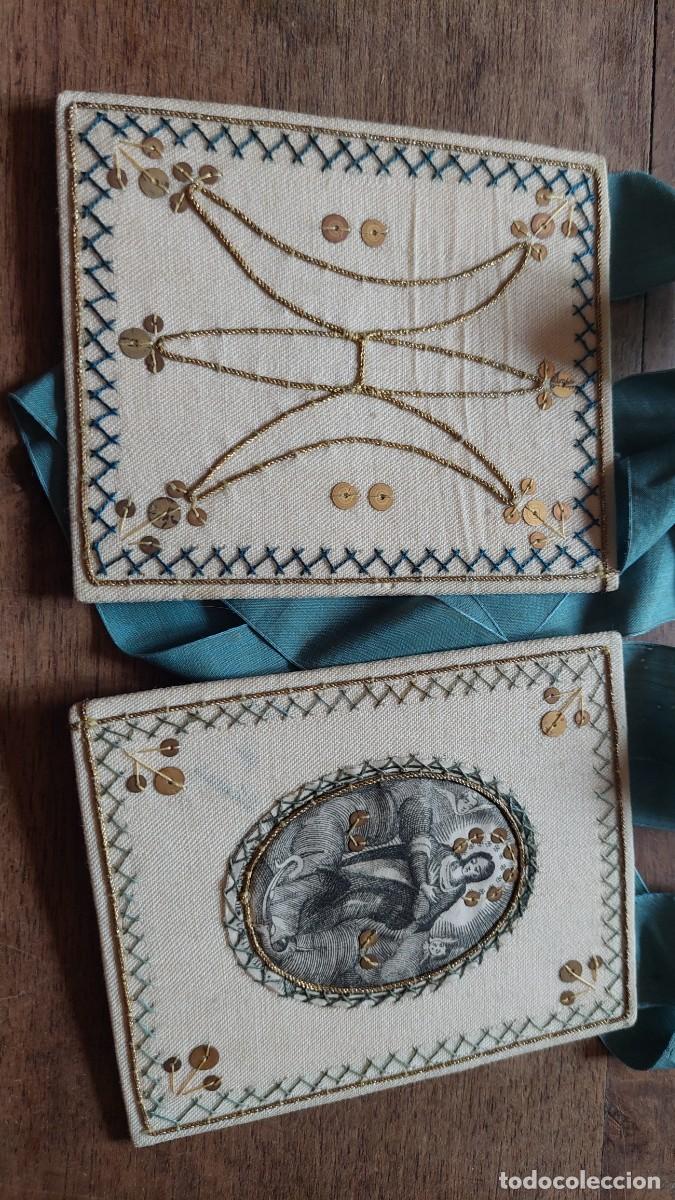 Antig&uuml;edades: Antiguo escapulario Inmaculada bordado