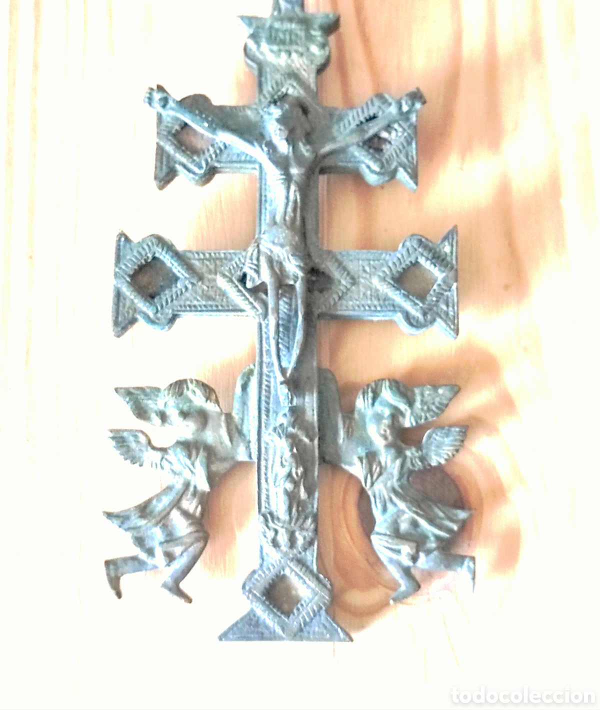 Antig&uuml;edades: CRUZ DE CARAVACA 18 CM EN BRONCE MUY ANTIGUA SIGLO XVIII.