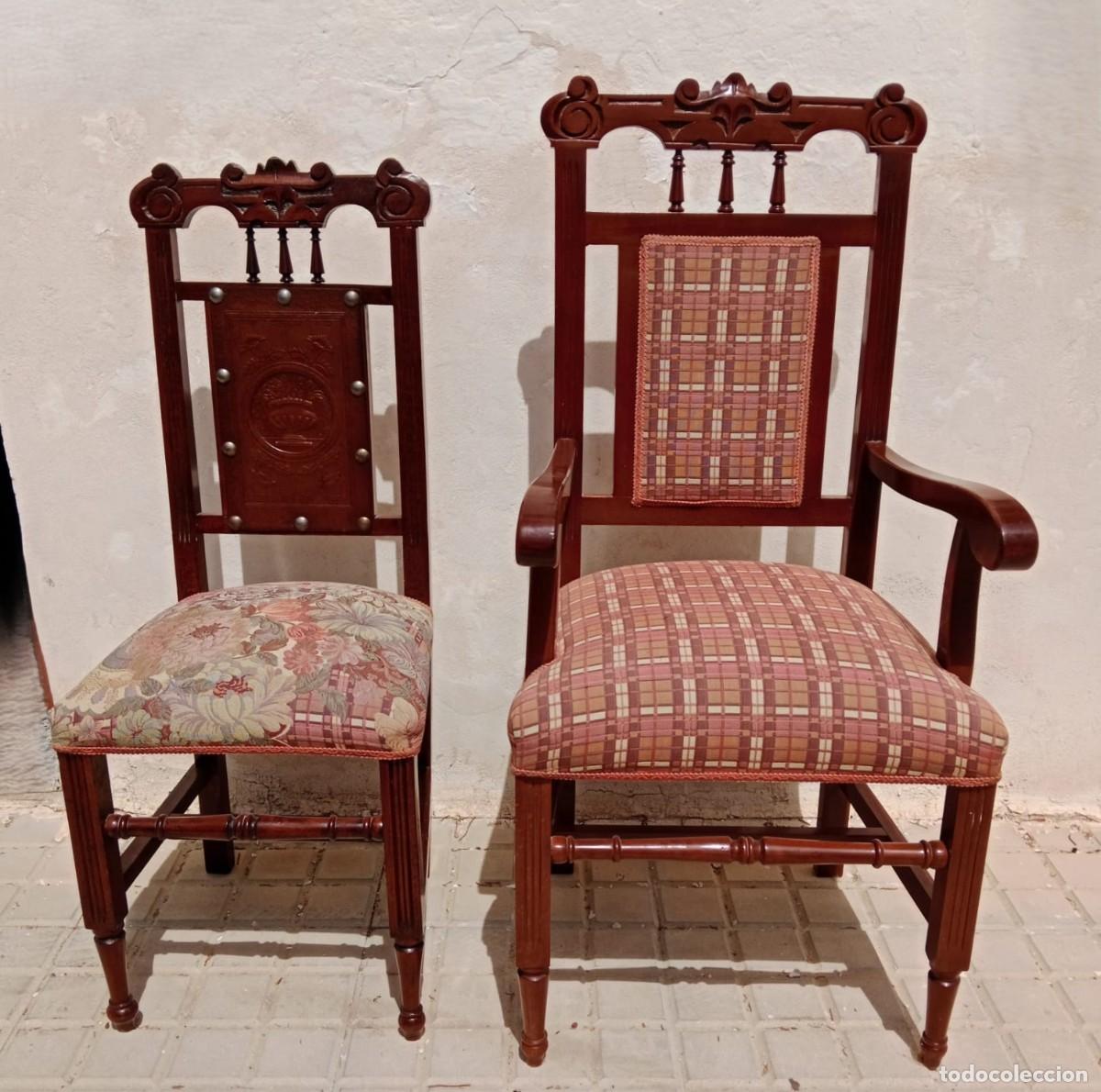 Antig&uuml;edades: Conjunto comedor 1920. 6 sillas y 2 sillones de cabecera