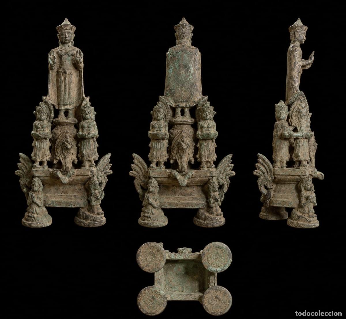 Antig&uuml;edades: Arqueolog&iacute;a. Relicario en bronce Cultura Khemer S. XII-XIII D.C.