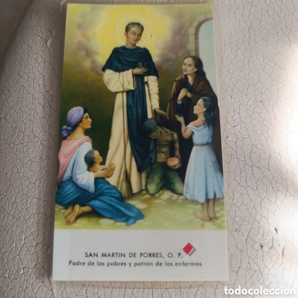 Antig&uuml;edades: Reliquia y estampa San Mart&iacute;n de Porres, venerado como el patr&oacute;n de los pobres y los enfermos.