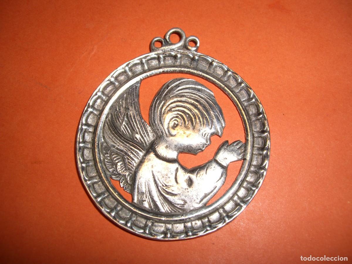Antiques: MEDALL&Oacute;N DE CUNA EN PLATA DE LEY